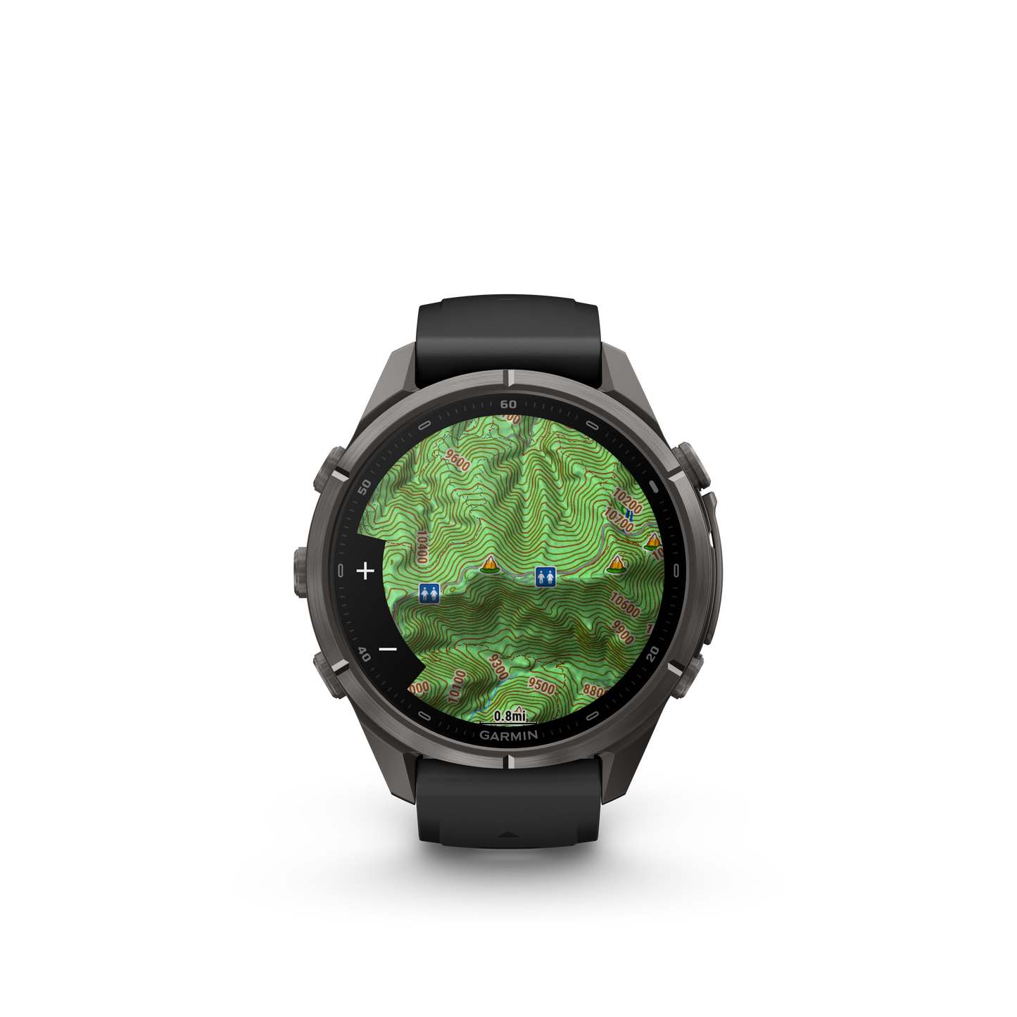 Garmin Fenix 9 Pro AMOLED, (43mm), DLC Titanium w/ Black and Gray Silicone Band (010-04335-15)