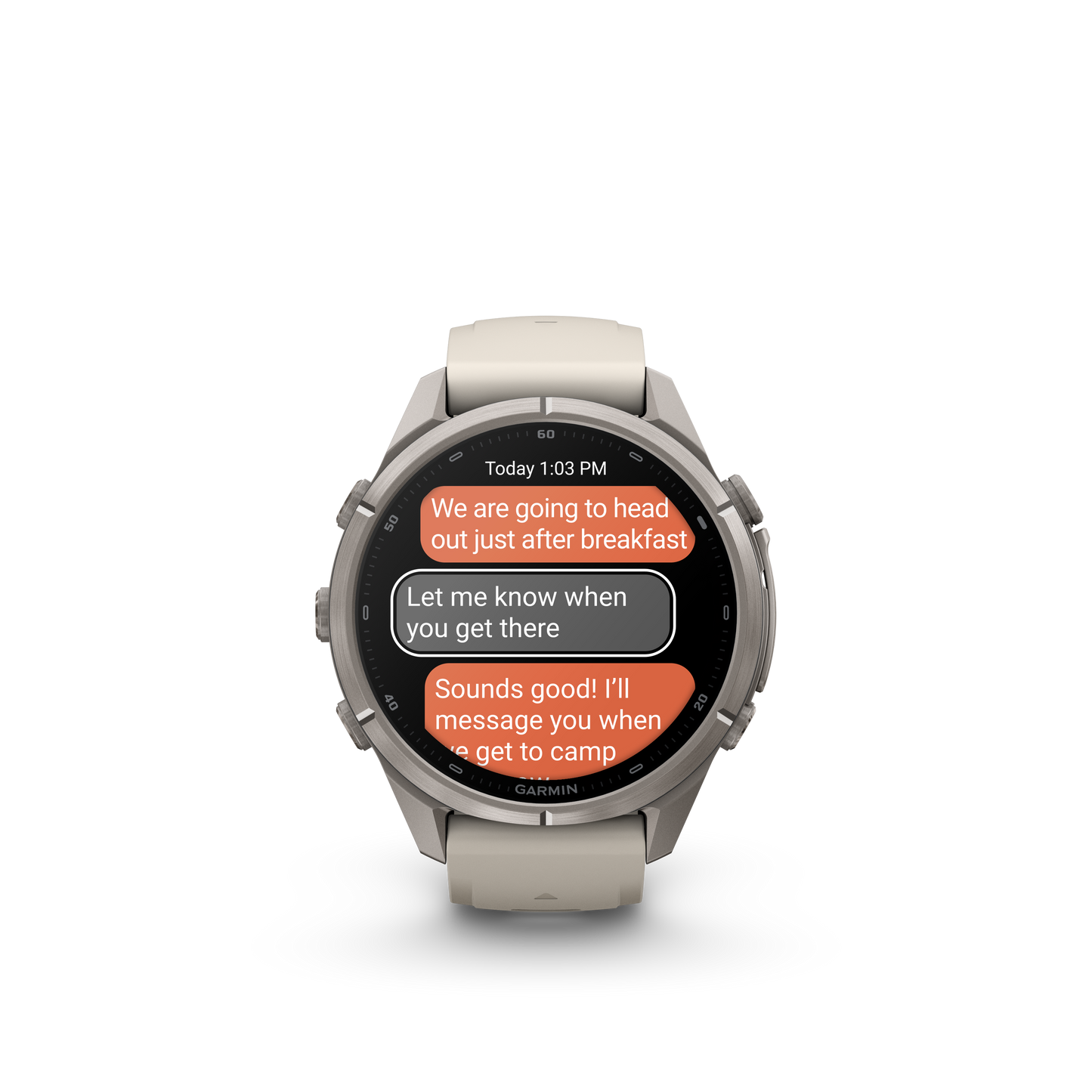 Garmin Fenix 9 Pro inReach AMOLED, (43mm), Titanium w/ Gray and Sandstone Silicone Band (010-04335-80)