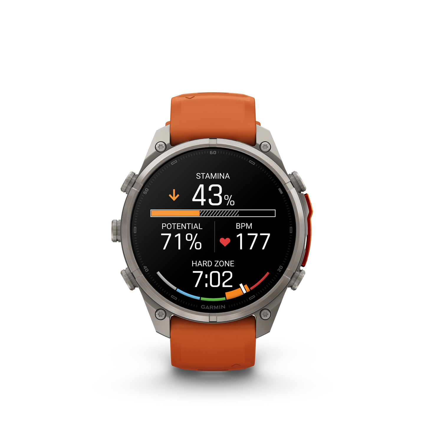 Garmin Fenix 9 Pro inReach AMOLED smartwatch, 47mm titanium case with orange silicone band