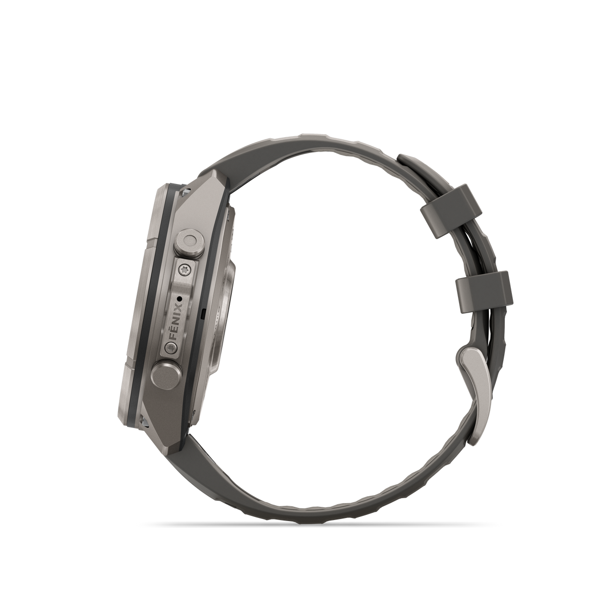 Garmin Fenix 9 Pro Solar smartwatch, 47mm titanium case with gray-silver silicone band