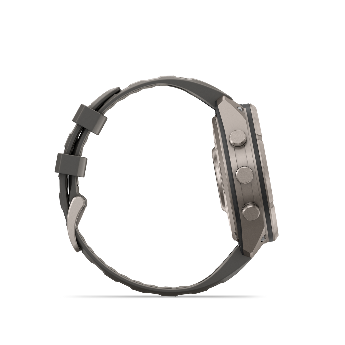 Garmin Fenix 9 Pro Solar smartwatch, 47mm titanium case with gray and silver silicone band