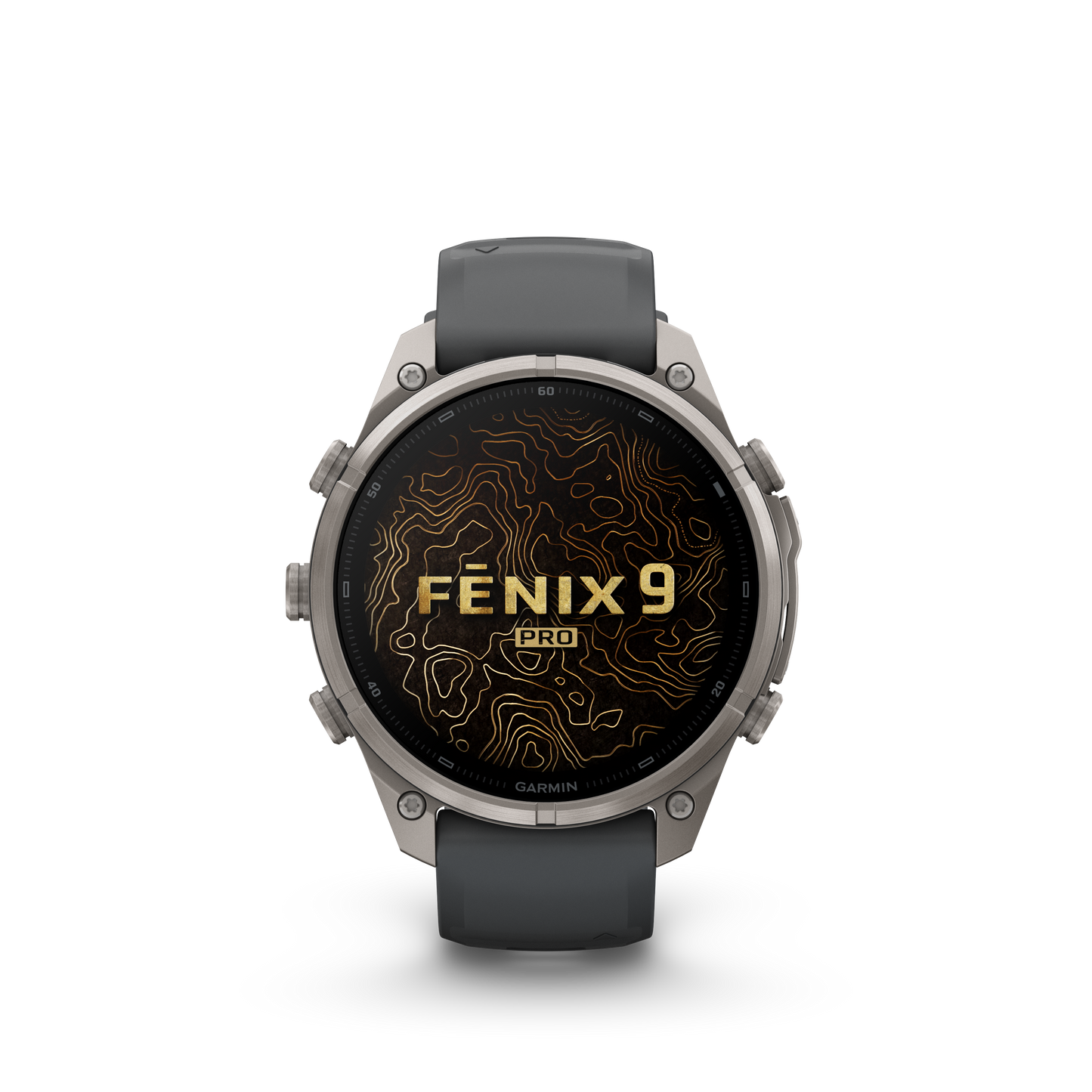 Garmin Fenix 9 Pro AMOLED, (47mm) Titanium w/ Grapite and Black Silicone Band (010-04336-25)