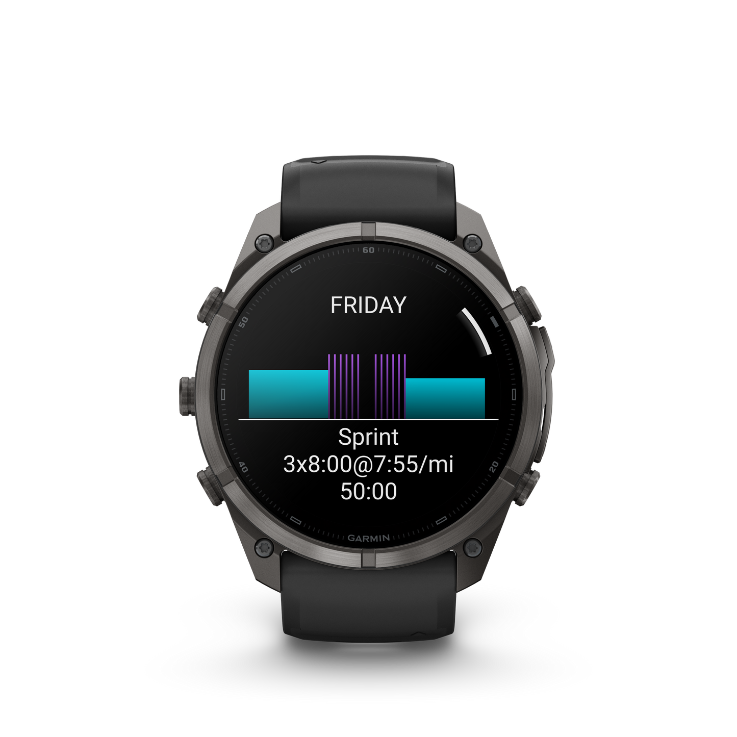 Garmin Fenix 9 Pro AMOLED 51mm DLC titanium smartwatch with black/gray silicone band.