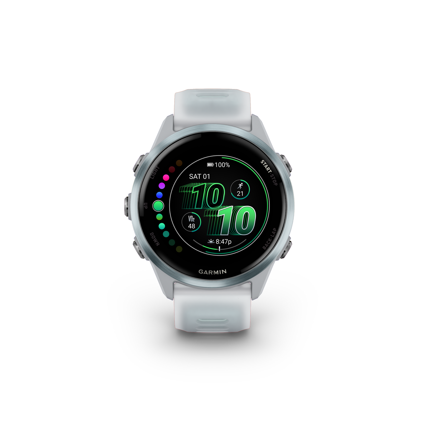 Garmin Forerunner 570 smartwatch, 42mm, Cloud Blue with Whitestone/Cloud Blue band