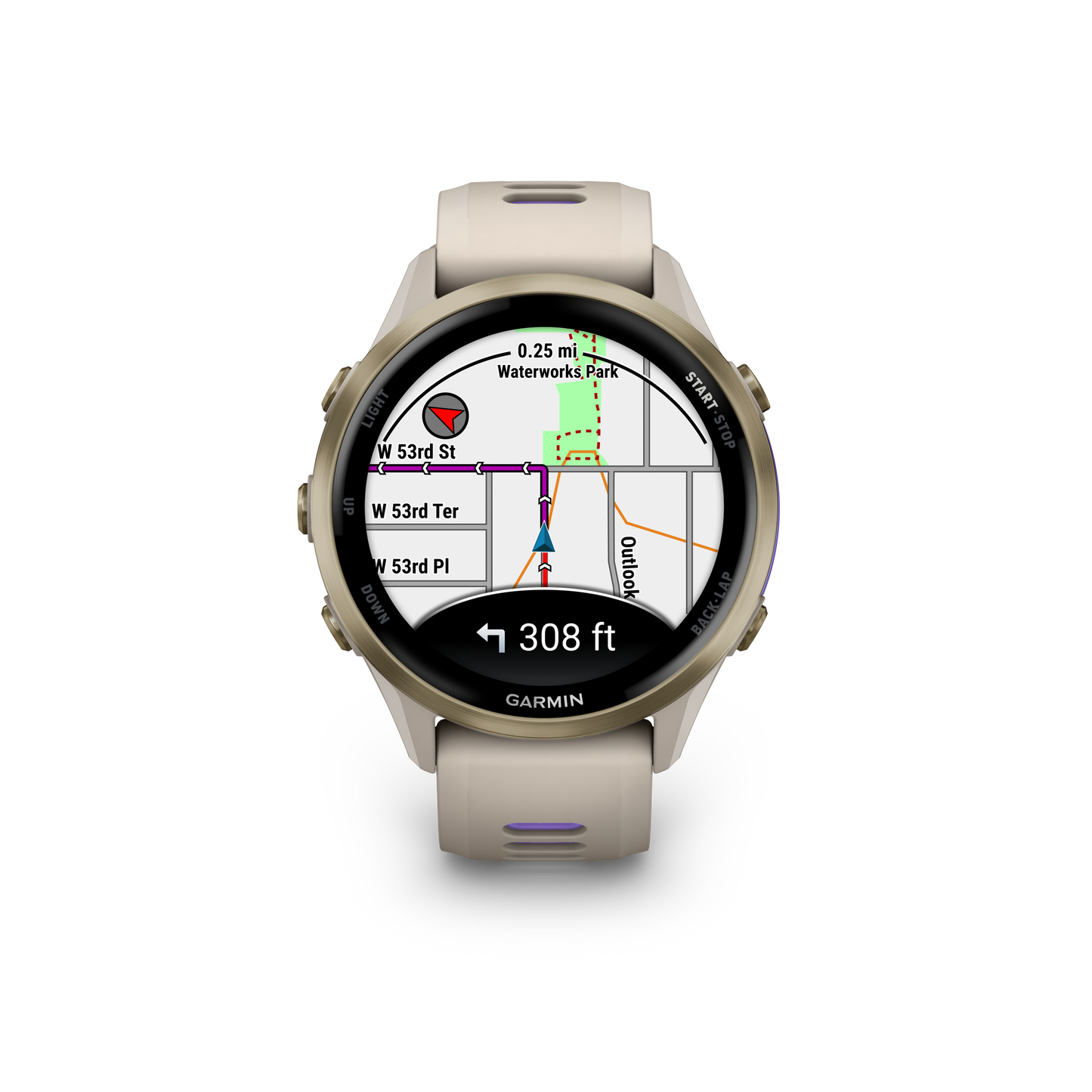 Garmin Forerunner 970, Soft Gold Titanium with French Gray/Indigo (010-02969-02) by Garmin