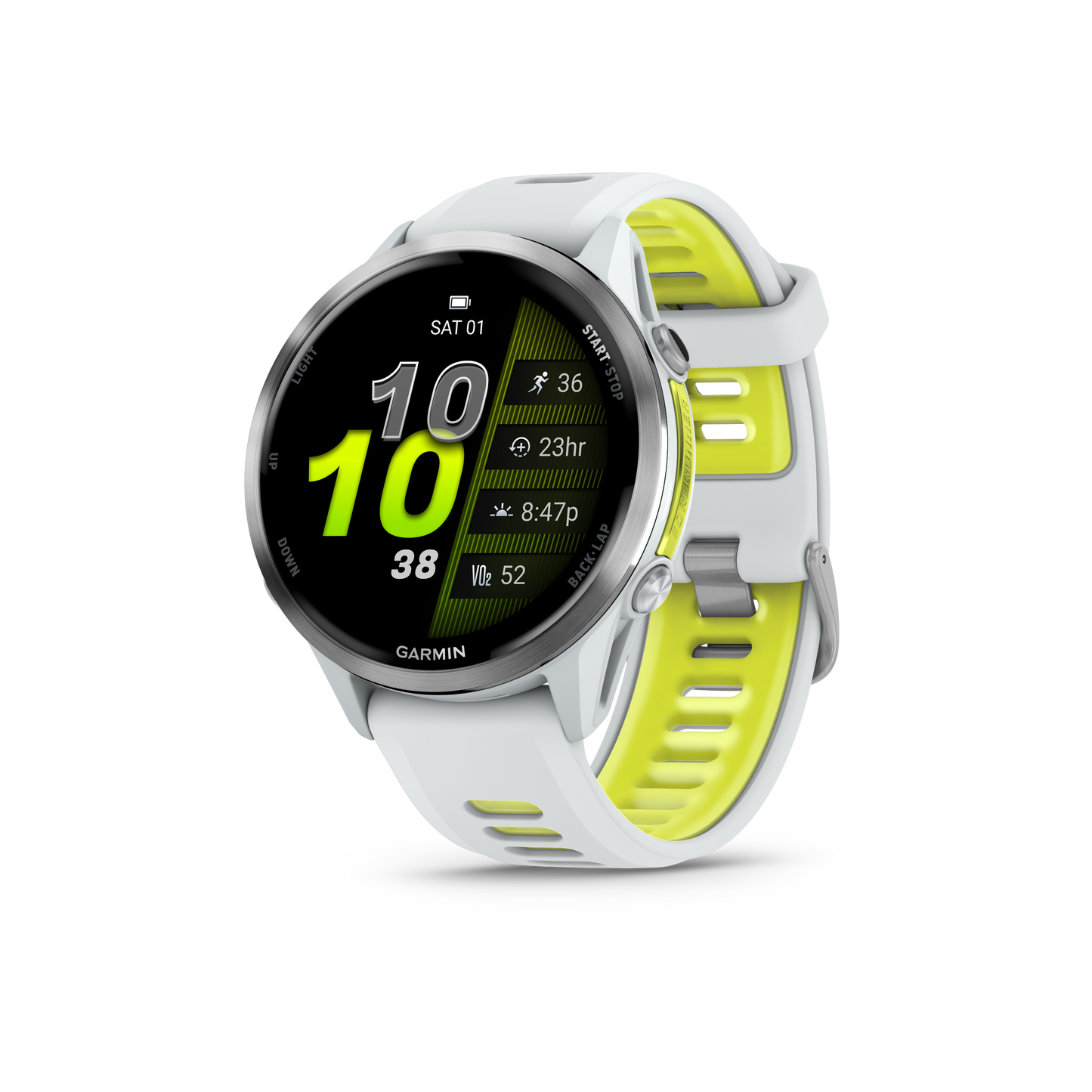 Garmin Forerunner 970, Titanium with Whitestone/Amp Yellow Band (010-02969-01) by Garmin