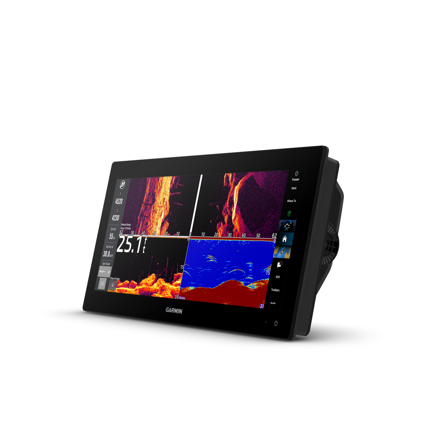 Garmin GPSMAP 1543xsv marine chartplotter 010-03855-01 with SideVü, ClearVü and CHIRP sonar and mapping
