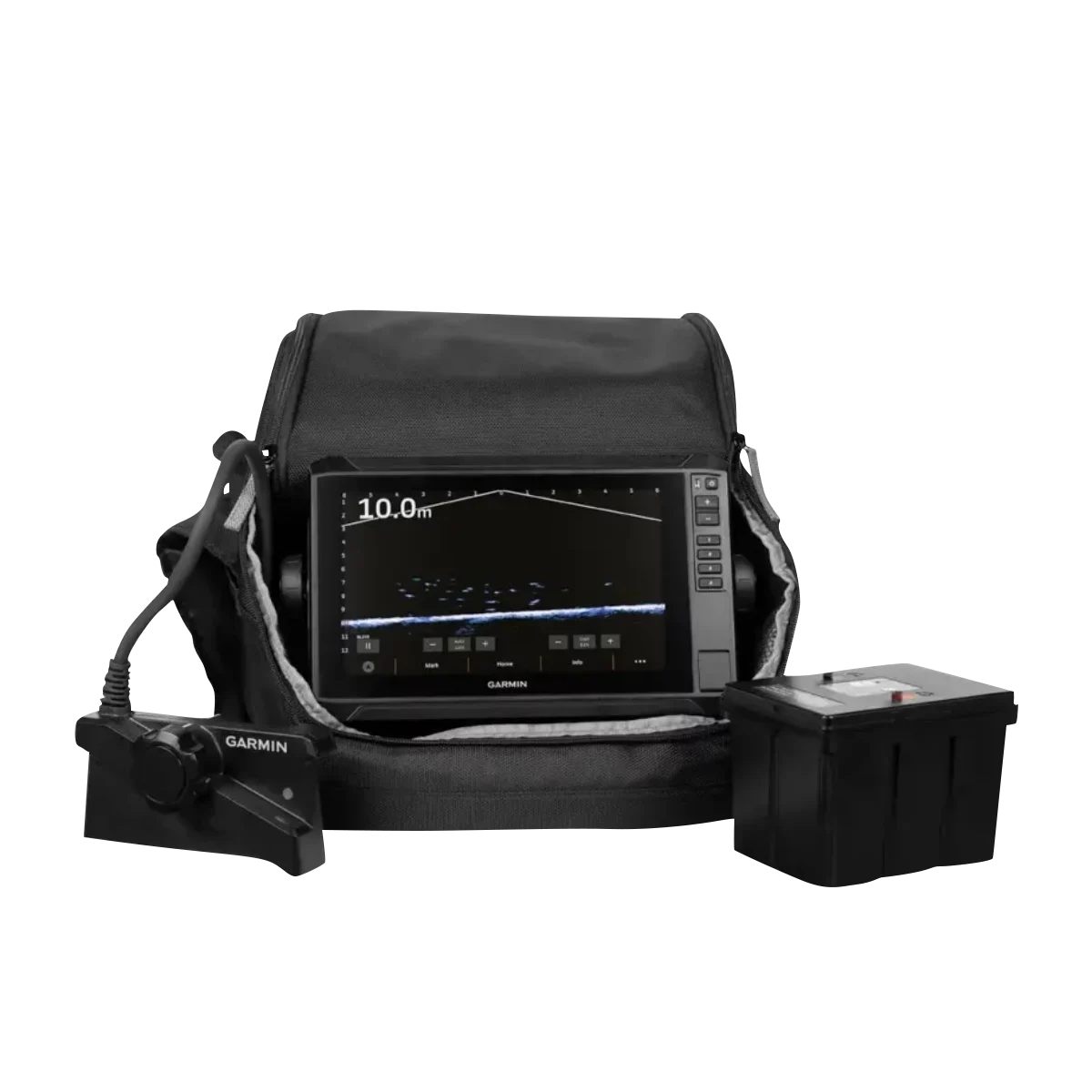 Garmin ECHOMAP 95sv UHD2 LiveScope Plus Ice Fishing Bundle Navionics Plus Canada Inland-Coastal Maps and LVS34-IF Transducer (010-02690-35) by Garmin