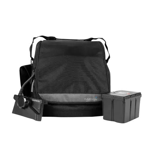Garmin EchoMap 95sv UHD2 LiveScope Plus Ice Fishing Bundle with carrying bag and LVS34-IF transducer