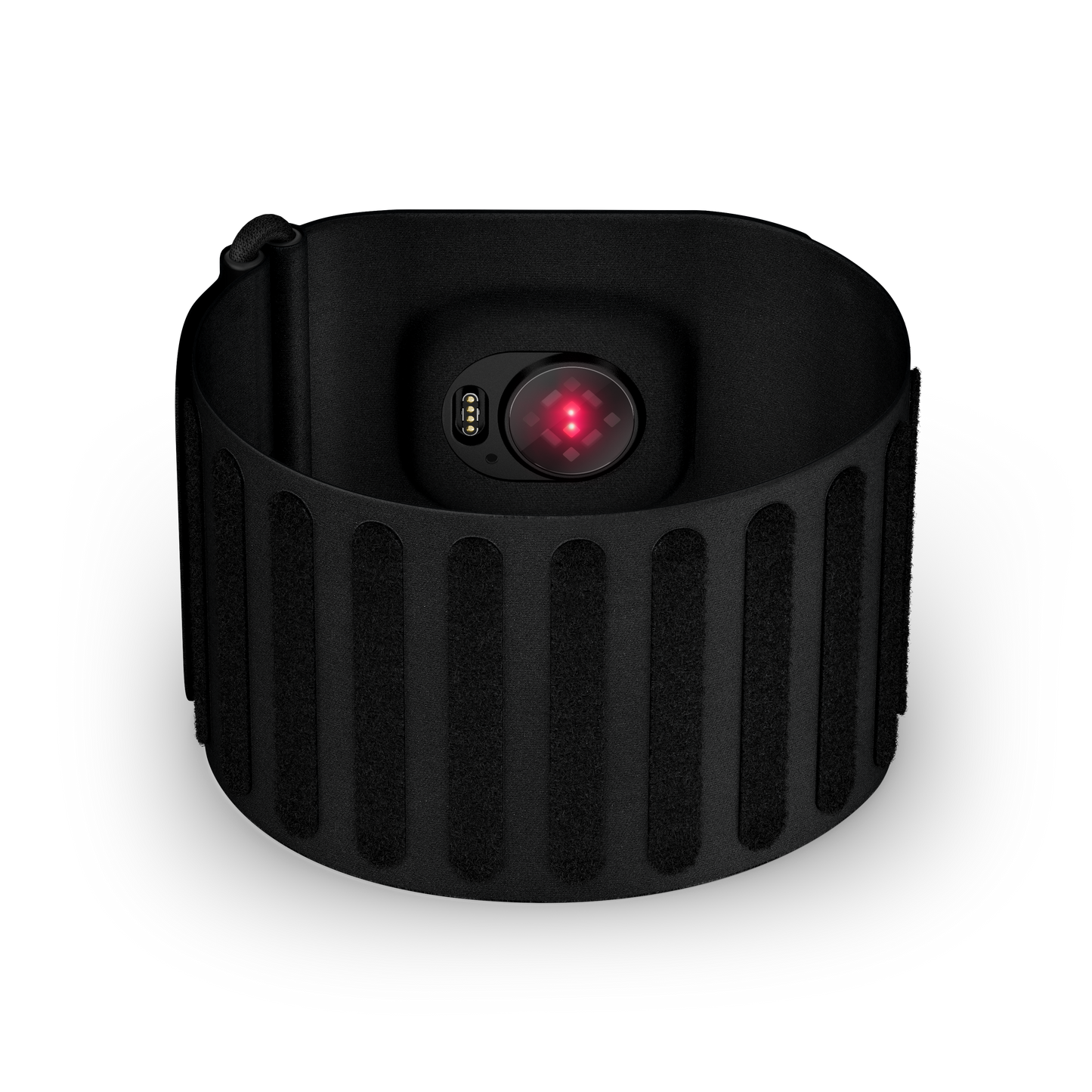 Garmin Index Sleep Monitor, black device with red LED sensor on strap