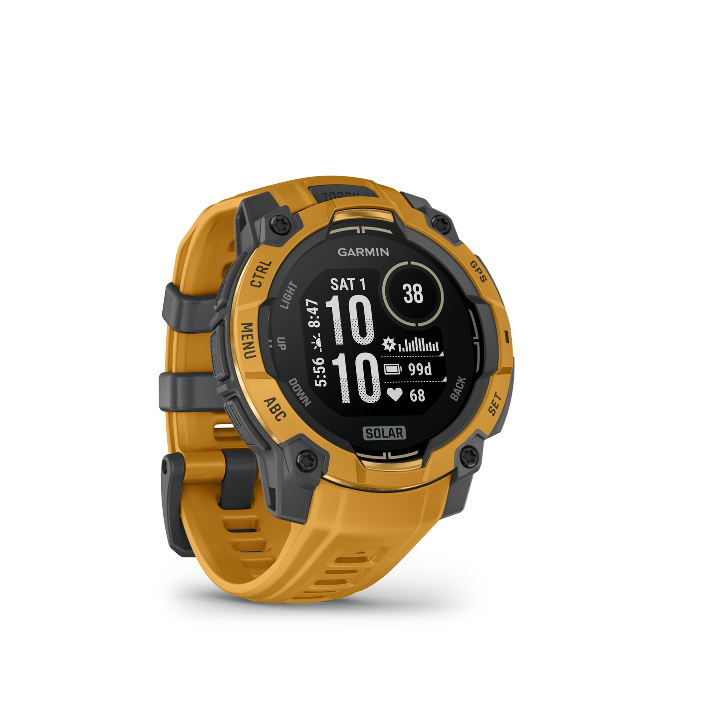 Garmin Instinct 3 smartwatch, 45mm Solar, sunburst with gray band