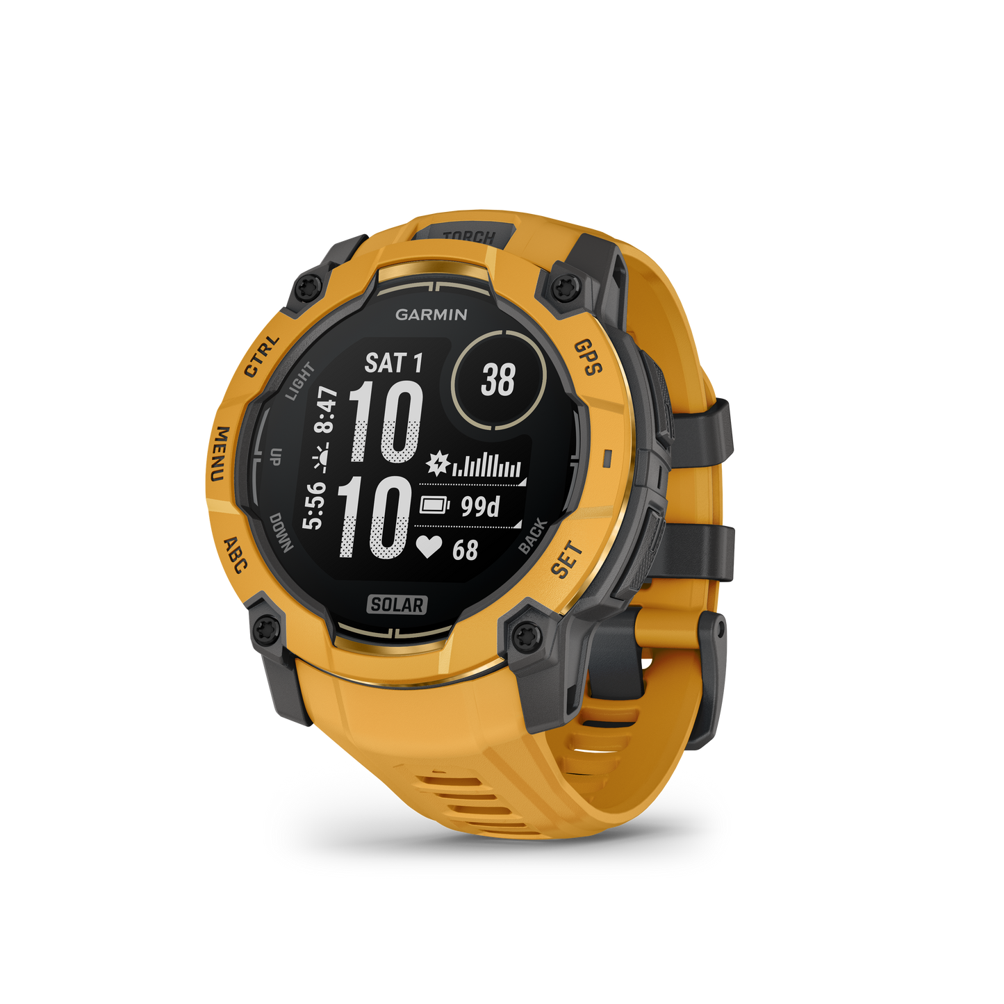 Garmin Instinct 3 Solar smartwatch, sunburst with gray band