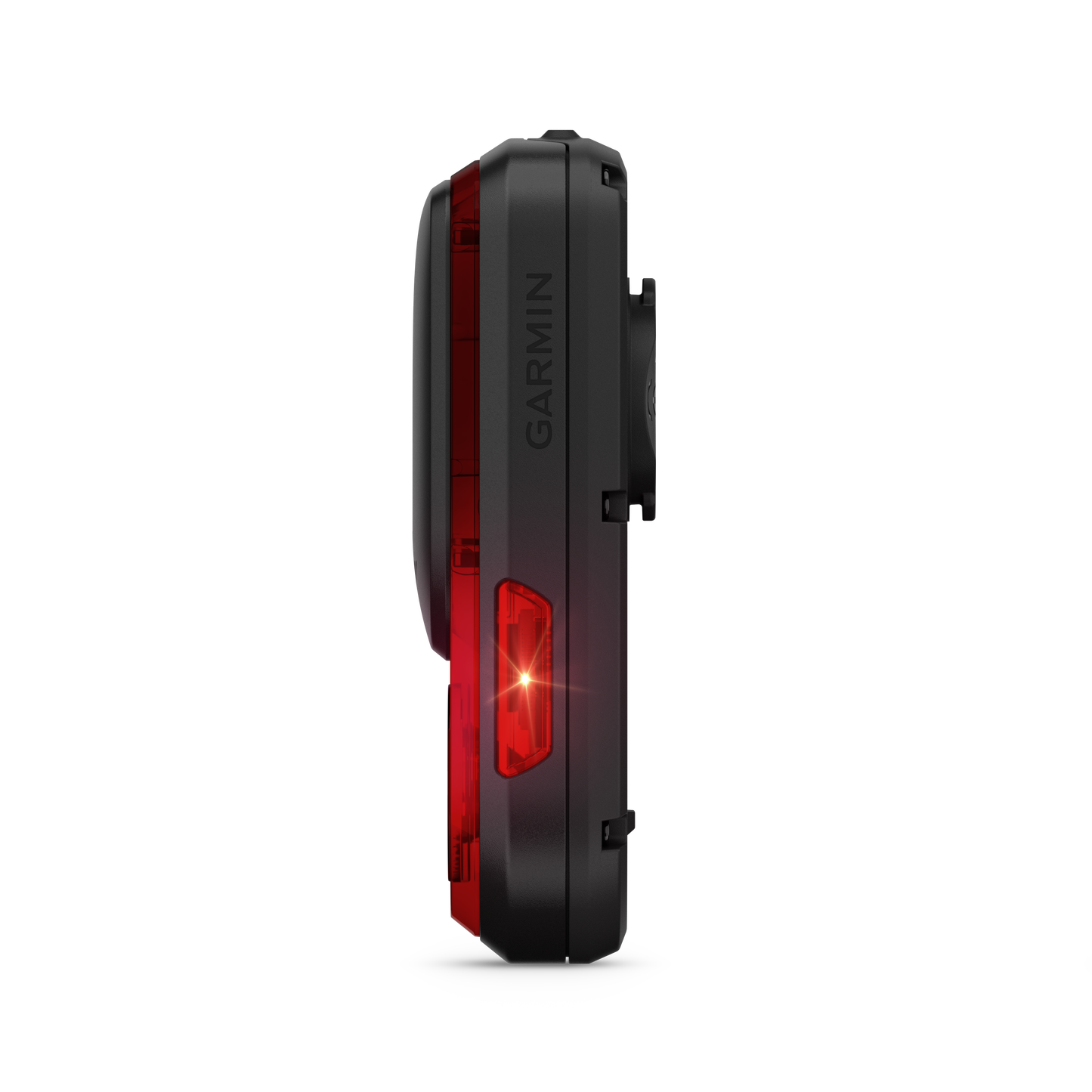 Garmin Varia RearVue 820 radar tail light, black body with red LED lens