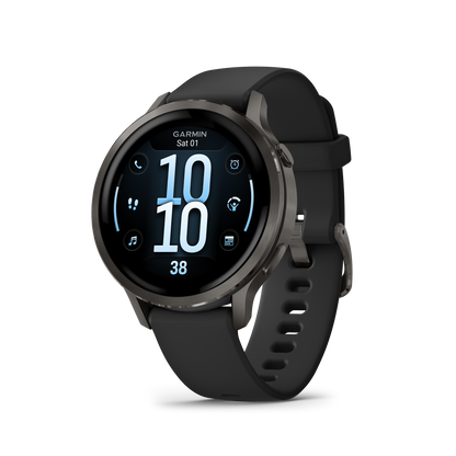 Garmin Venu 4, 45mm, Slate with Black Silicone Band (010-03014-00) by Garmin