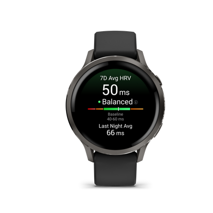 Garmin Venu 4, 45mm, Slate with Black Silicone Band (010-03014-00) by Garmin