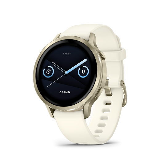 Garmin Venu 4, 41mm, Lunar Gold with Bone Silicone Band (010-03013-00) by Garmin