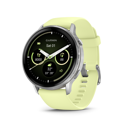 Garmin Venu 4, 45mm, Silver with Citron Silicone band (010-03014-02) by Garmin