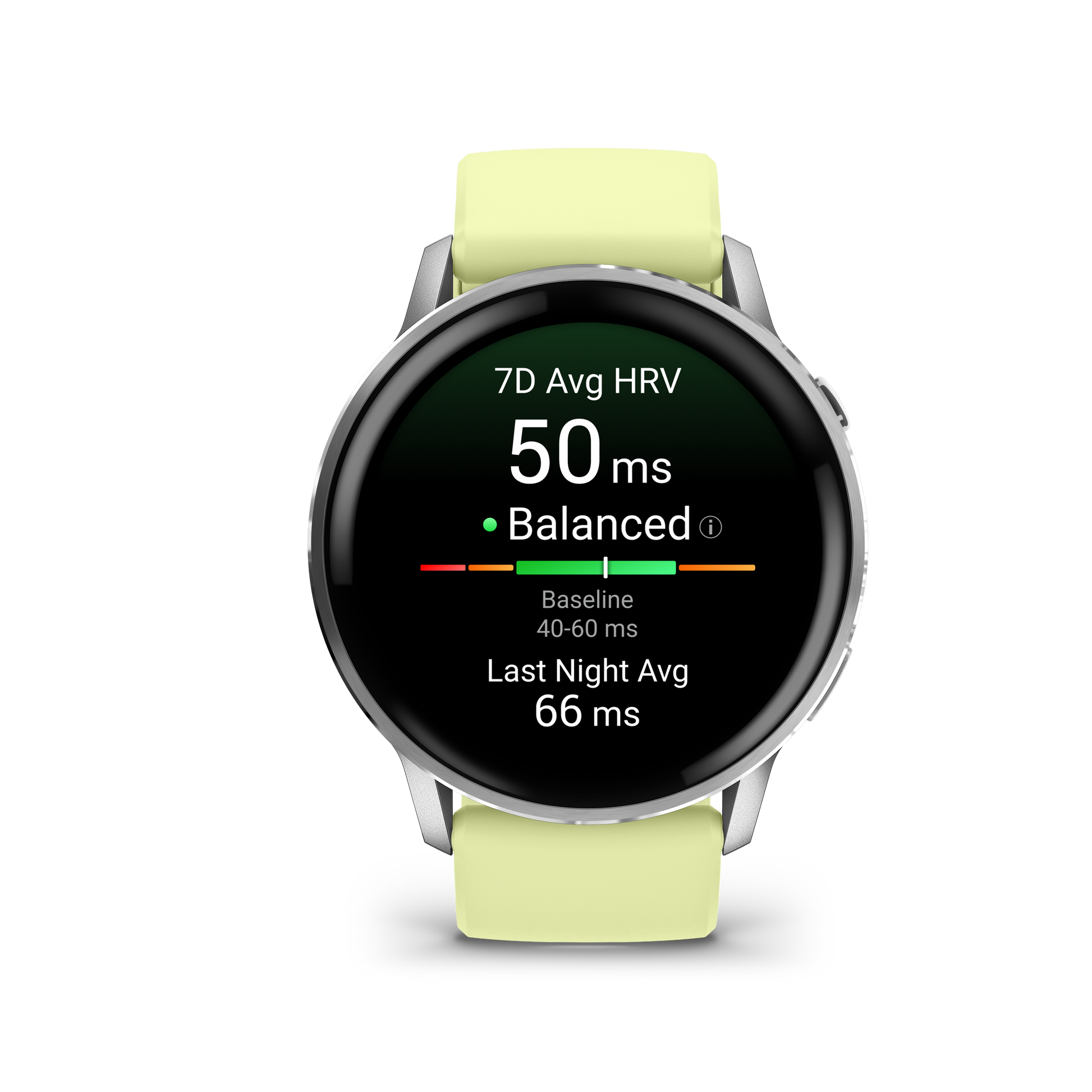 Garmin Venu 4, 45mm, Silver with Citron Silicone band (010-03014-02) by Garmin