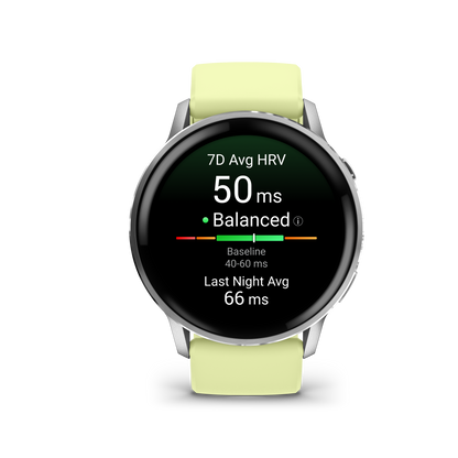 Garmin Venu 4, 45mm, Silver with Citron Silicone band (010-03014-02) by Garmin