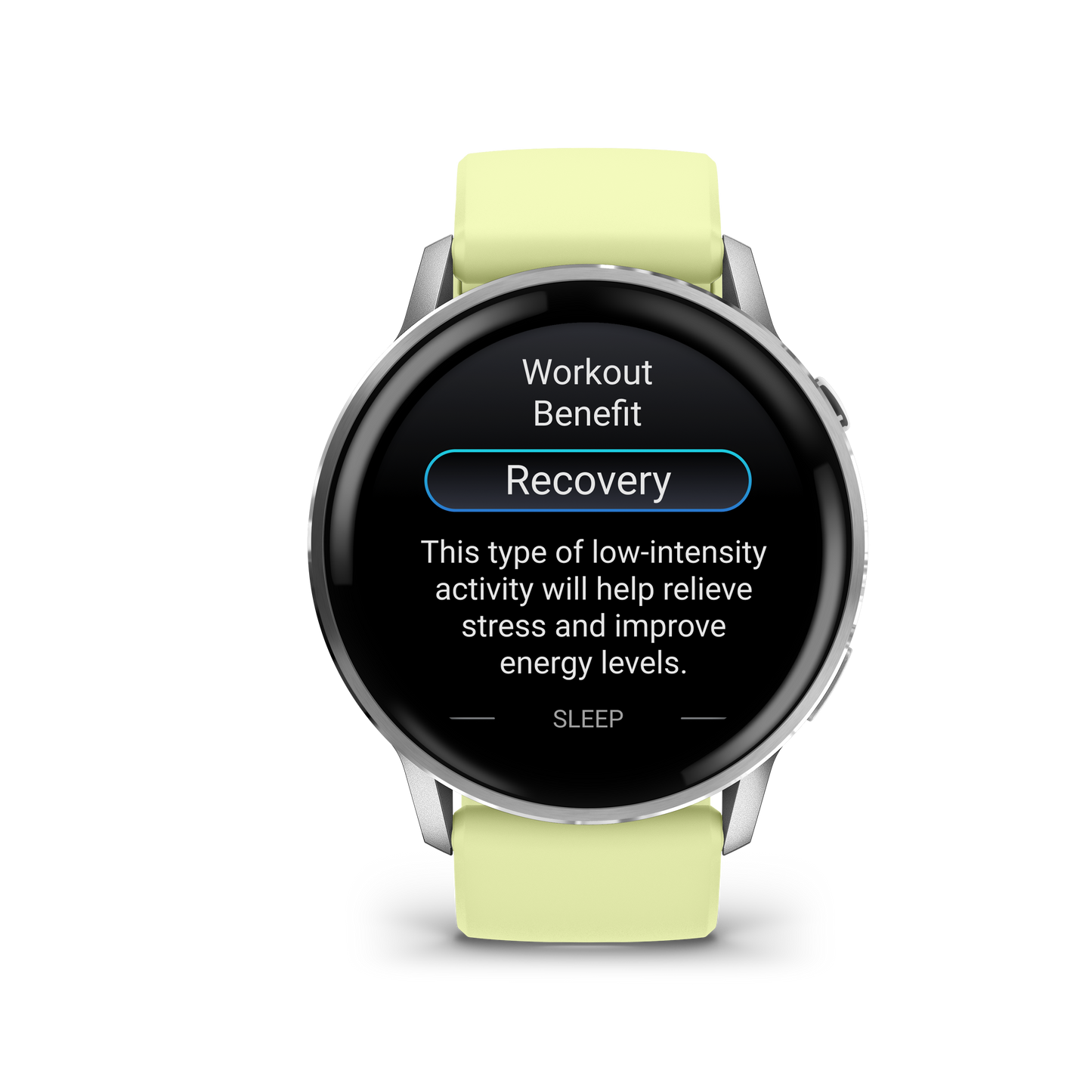 Garmin Venu 4 smartwatch, 45mm silver case with citron silicone band