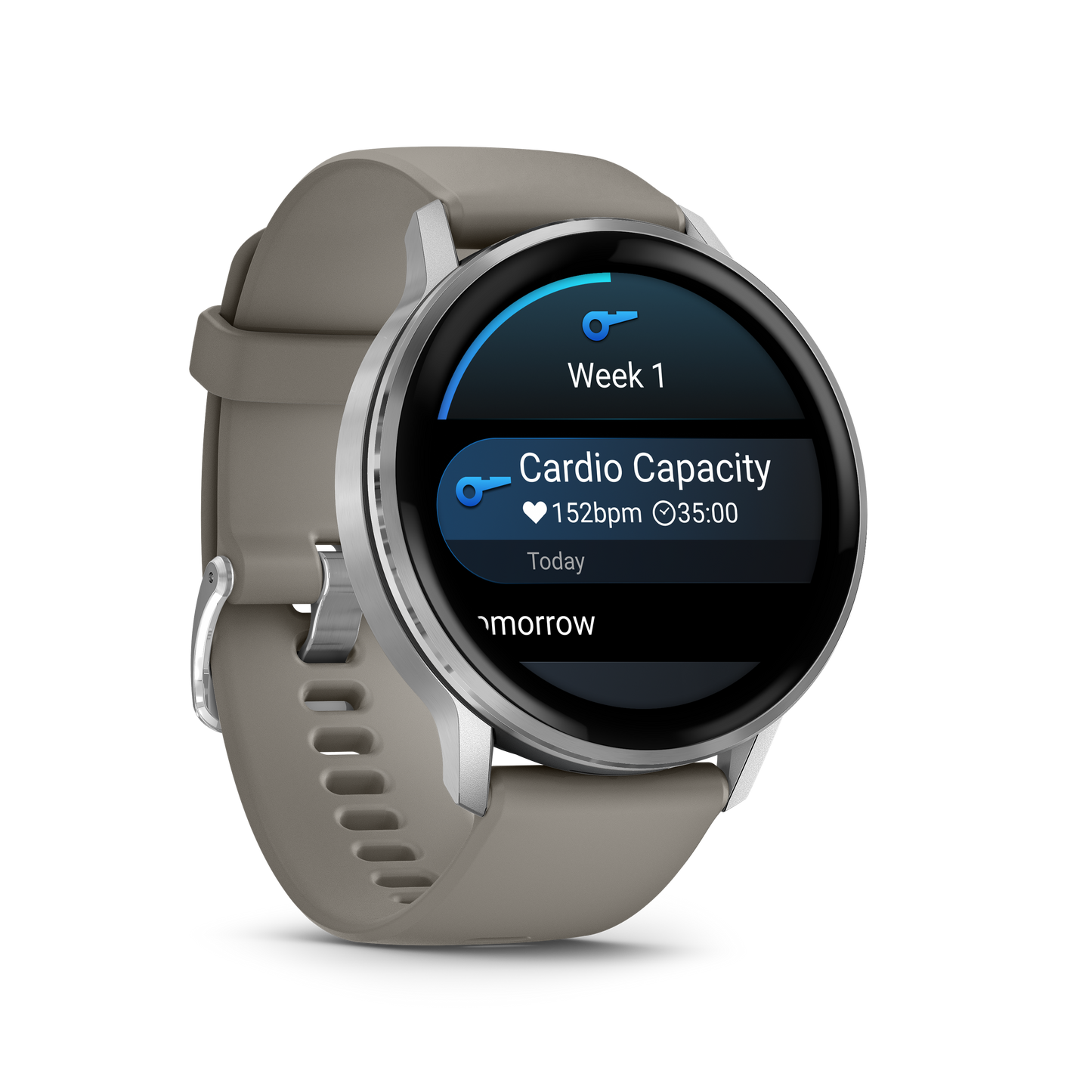 Garmin Venu 4, 45mm, Silver with Silver Gray Silicone Band (010-03014-01) by Garmin