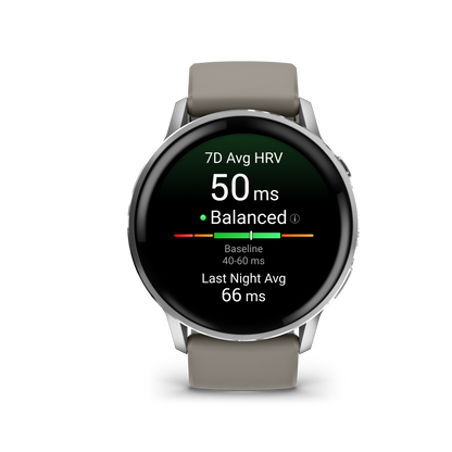 Garmin Venu 4, 45mm, Silver with Silver Gray Silicone Band (010-03014-01) by Garmin