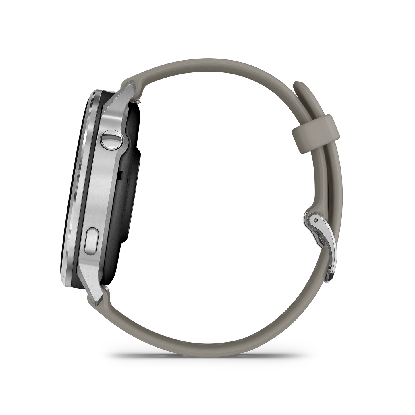 Garmin Venu 4 smartwatch, 45mm silver case with silver-gray silicone band