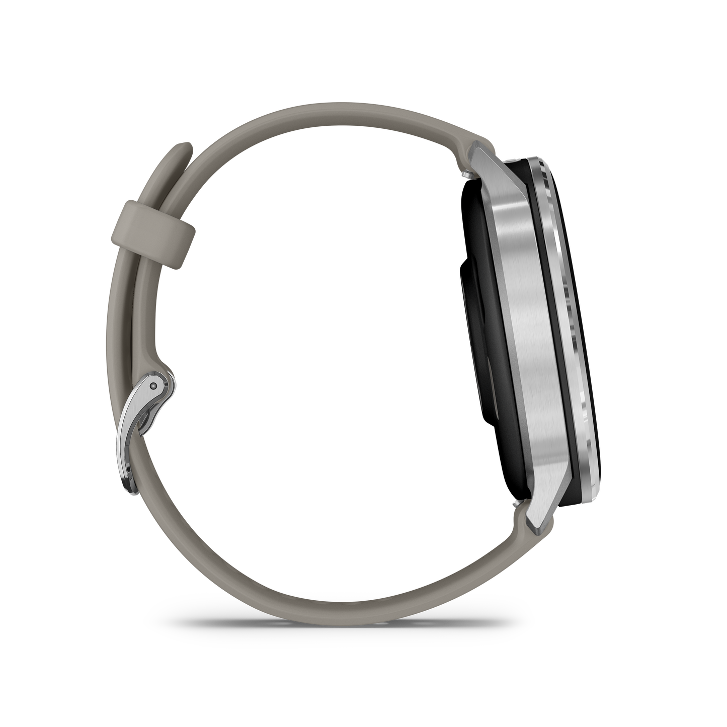Garmin Venu 4 smartwatch, 45mm silver case with silver-gray silicone band