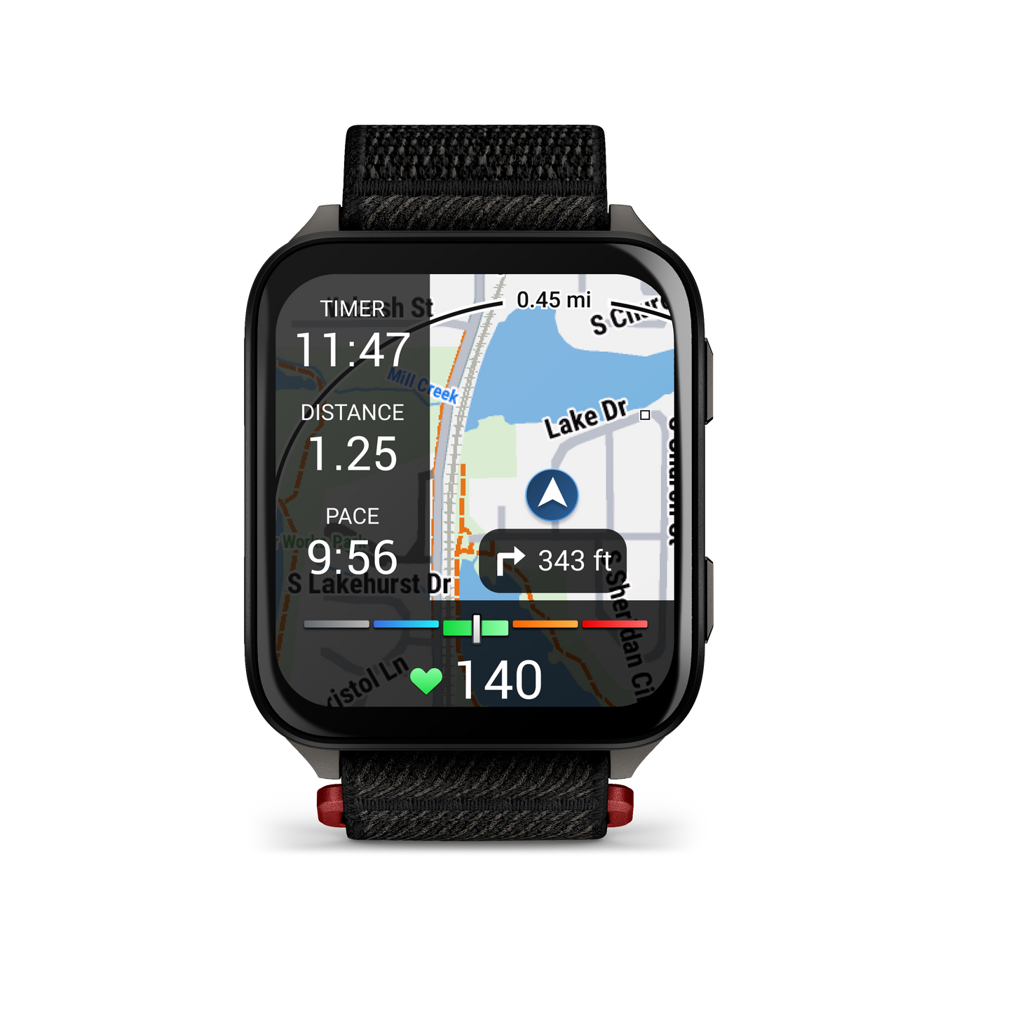 Garmin Venu X1 smartwatch, black with slate titanium case and black ComfortFit band.