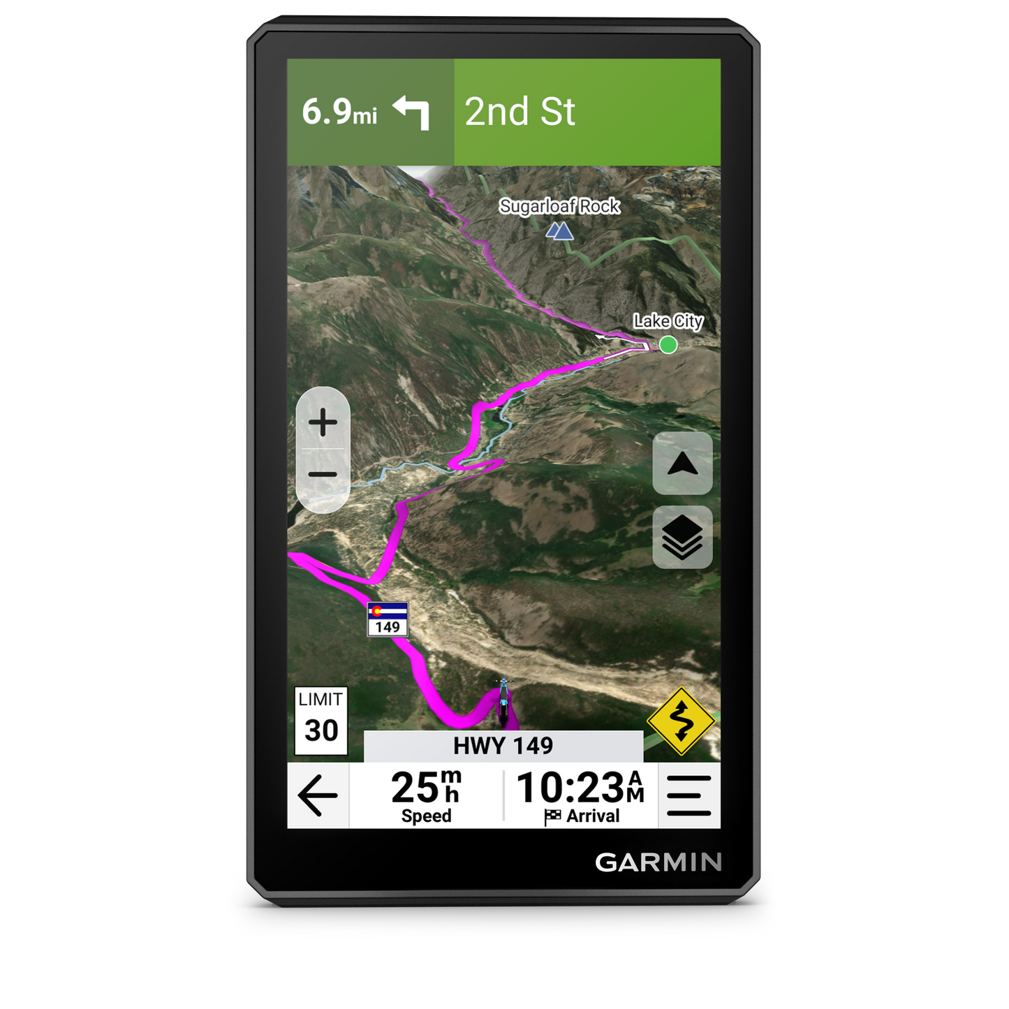 Zumo XT3 Garmin motorcycle GPS navigator with 6-inch screen, rugged design.