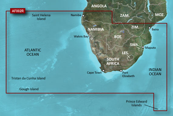Garmin Africa, Southern Coastal and Inland Charts BlueChart g3 | HXAF002R | microSD/SD (010-C0748-20) by Garmin