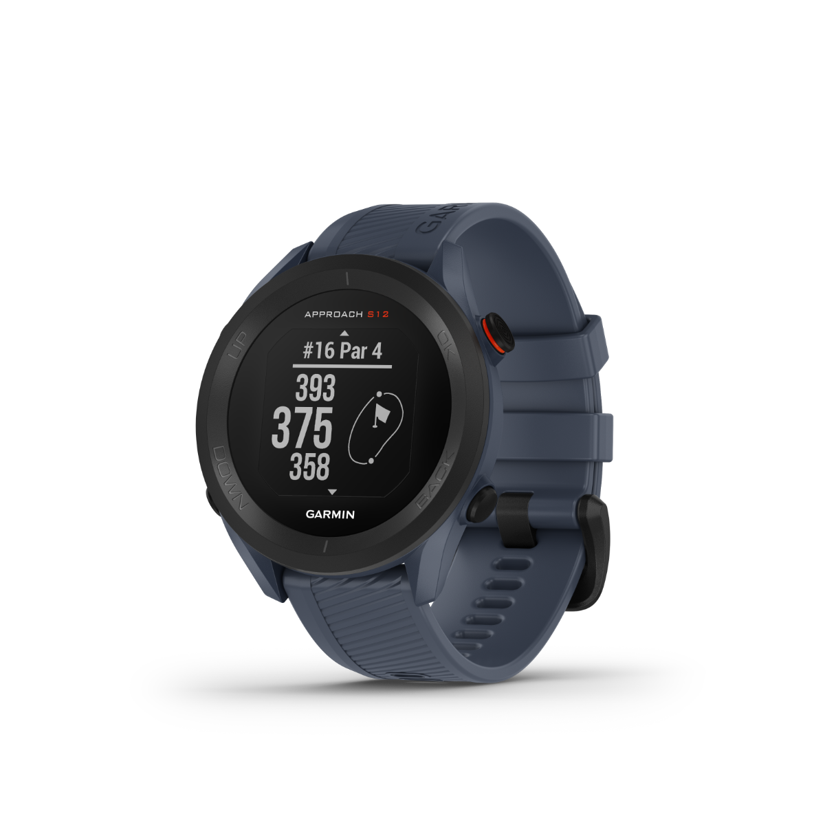 Garmin Approach S12 granite blue golf GPS smartwatch with blue band