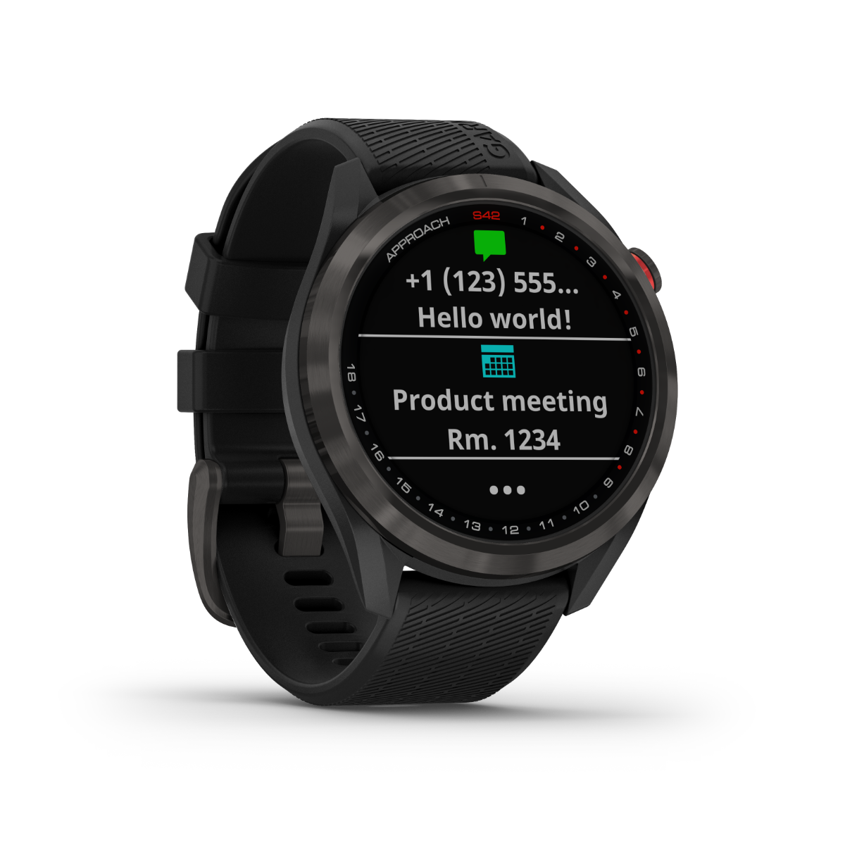 Garmin Approach S42 Smartwatch, black golf GPS & rangefinder, certified refurbished.