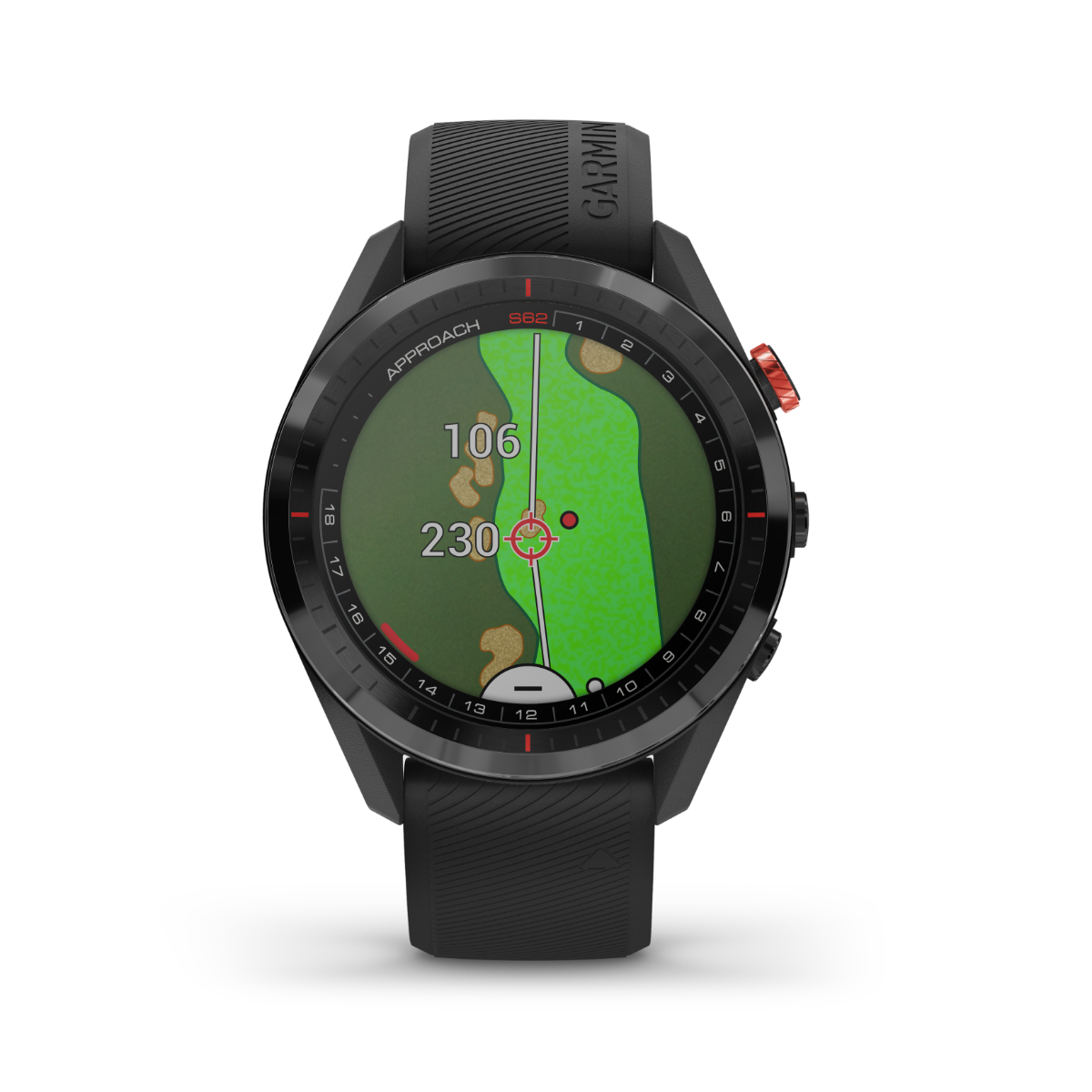 Garmin Approach S62 Bundle black golf GPS smartwatch with CT10 sensors and rangefinder
