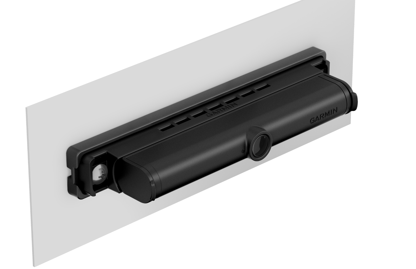 Garmin BC 40 wireless backup camera with tube mount in black cylindrical housing