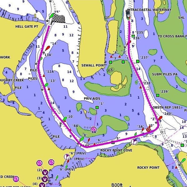 Garmin BlueChart G2 map card for Hawaiian Islands and Mariana Islands with a plotted nautical route