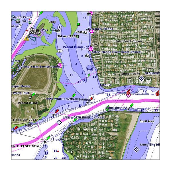 Garmin Bluechart G2 Vision Alaska South map card with detailed nautical chart and blue waterways.