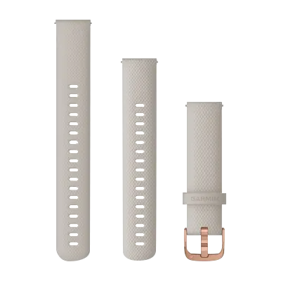 Garmin Quick Release Bands (18 mm) Light Sand with Rose Gold Hardware – 3-piece set.
