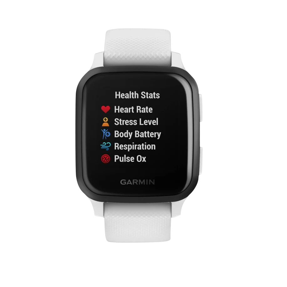 Garmin Venu Sq Music, Slate Bezel with White Band, GPS Smartwatch (Garmin Certified Refurbished) by Garmin