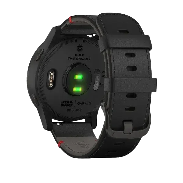 Garmin Legacy Saga Darth Vader GPS Smartwatch, black leather strap, certified refurbished