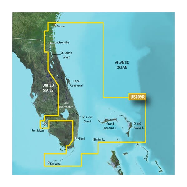 Garmin U.S., Jacksonville to Key West, FL Coastal Charts BlueChart g3 Vision | VUS009R | microSD/SD by Garmin