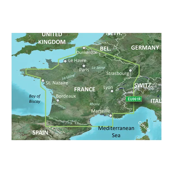 Garmin France Lakes and Rivers BlueChart g3 map card, HXEU061R, microSD/SD