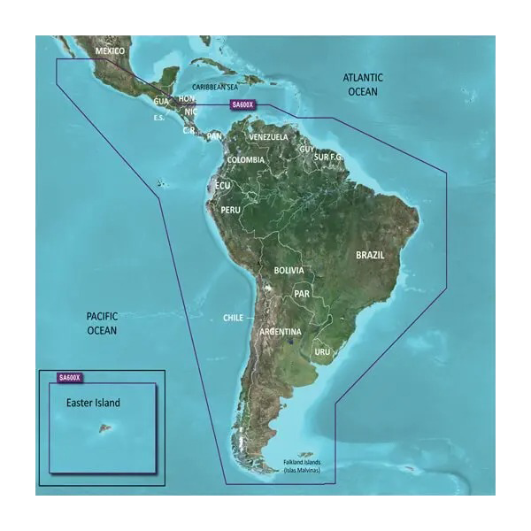 Garmin South America Coastal Charts BlueChart g3 | HXSA600X | microSD/SD by Garmin