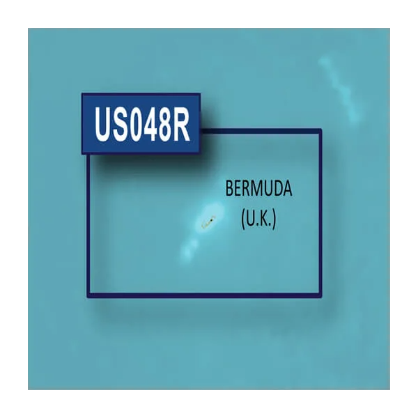 Garmin Bermuda Coastal Charts map card BlueChart g3 with US048R Bermuda map on turquoise ocean backdrop