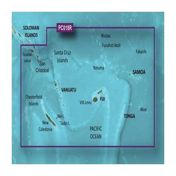 Garmin BlueChart g3 map card PC018R microSD/SD for New Caledonia to Fiji nautical charts