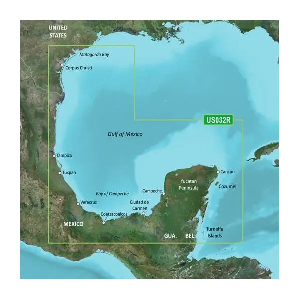 Garmin BlueChart g3 Vision Gulf of Mexico coastal map card US032R on microSD/SD