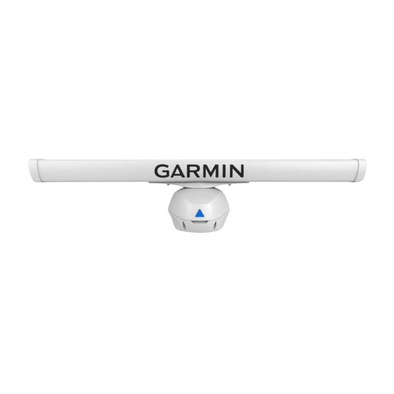 Garmin GMR Fantom 126 open-array marine radar with white pedestal mount