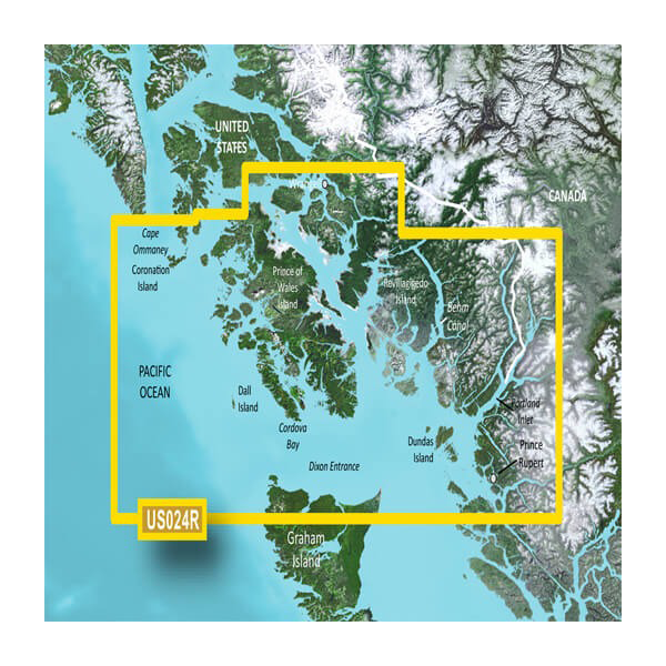 Garmin U.S., Alaska, Wrangell to Dixon Entrance Coastal Charts BlueChart g3 Vision | VUS024R | microSD/SD by Garmin