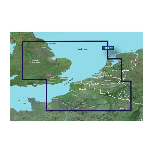 Garmin Great Britain Southeast to Belgium and Luxembourg Charts BlueChart g3 | HXEU002R | microSD/SD by Garmin