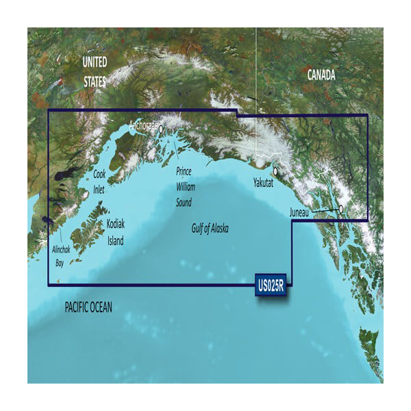 Garmin U.S., Alaska, Anchorage to Juneau Coastal Charts BlueChart g3 Vision | VUS025R | microSD/SD by Garmin